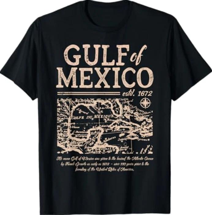 Gulf Of Mexico 1672 Historic Map Retro Gulfo Men Women Kids T-Shirt 4XL