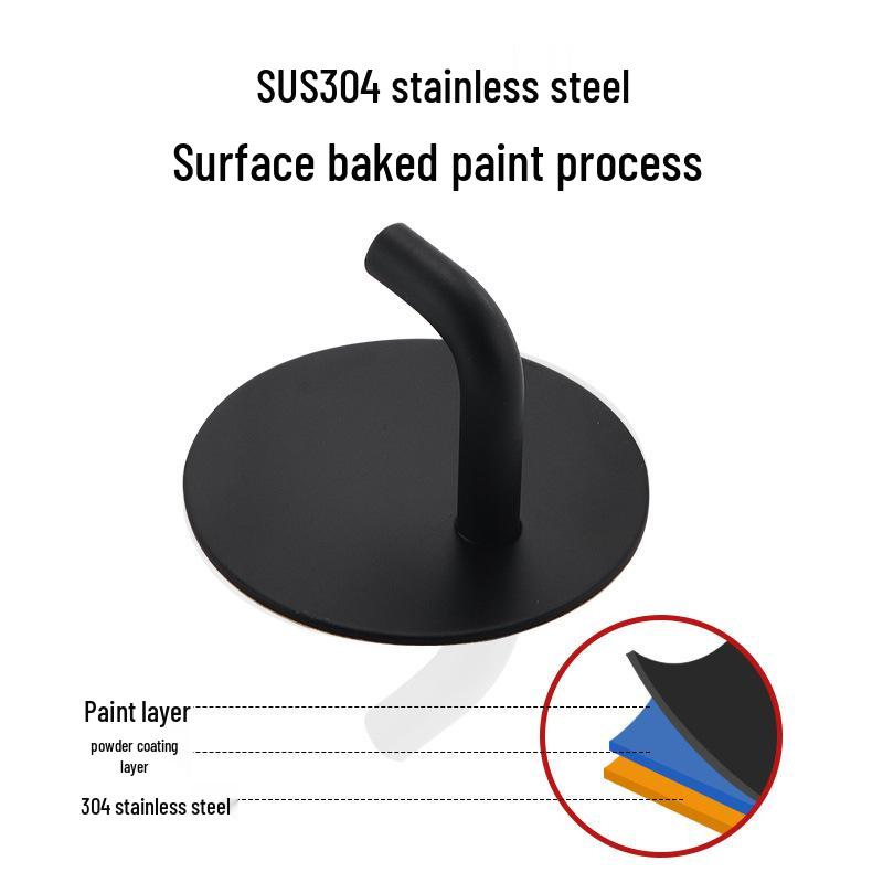 No-Drill 304 Stainless Steel Adhesive Coat Hook for Door - Damage-Free