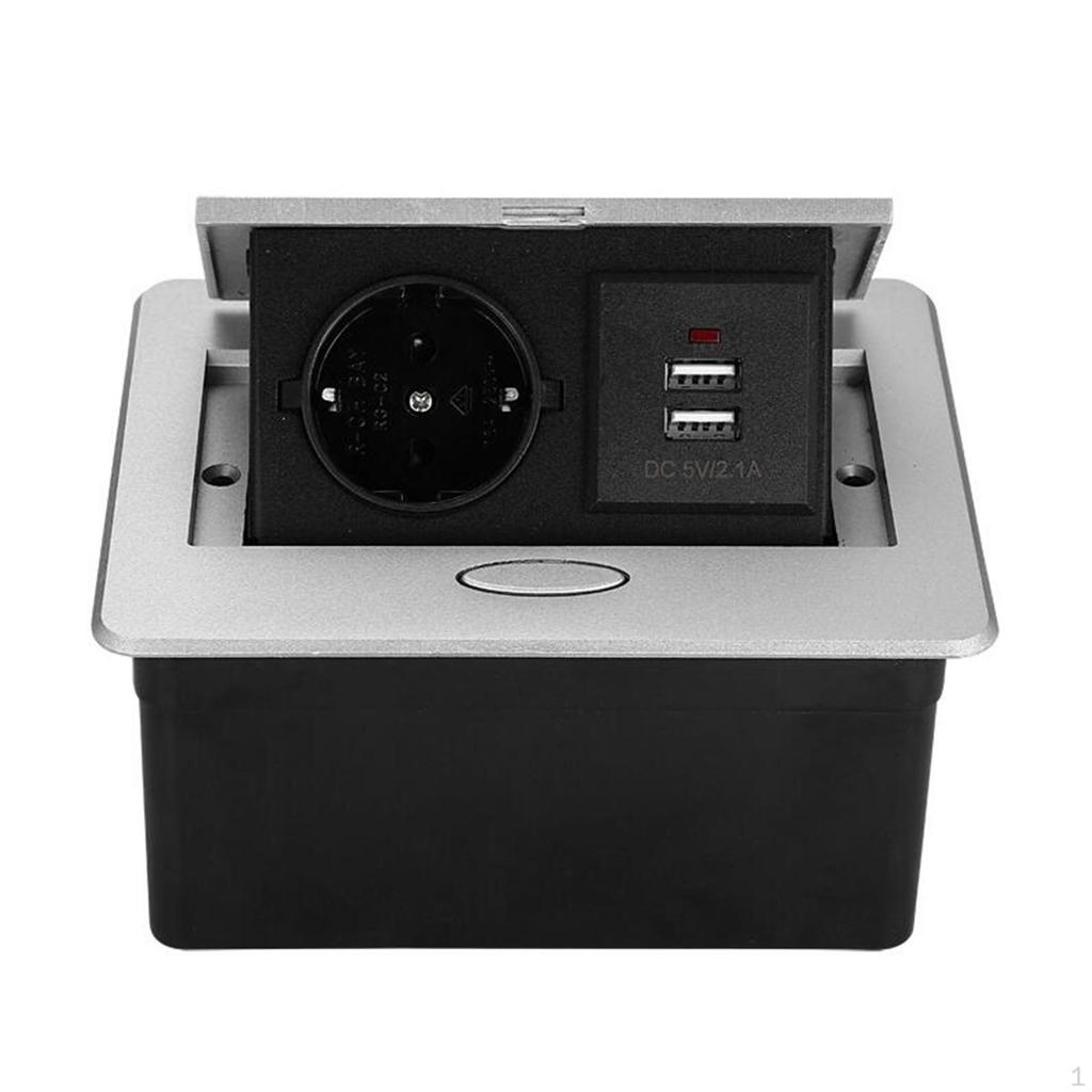 Zapuštěné elektrické adaptéry Stolová zásuvková základna pro odkládací stolek Kancelář Odolná Stříbrná