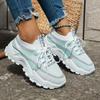 Fashion Women's Sneakers Breathable Mesh Shoes Lightweight Comfort Sport Running Shoes Lace Up Women's Vulcanized Shoes Zapatos De Mujer