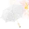 Guarda-chuva de renda estilo ocidental para noivas, guarda-sol para banquete, palco, fotografia, acessórios para casamento, tamanho G branco