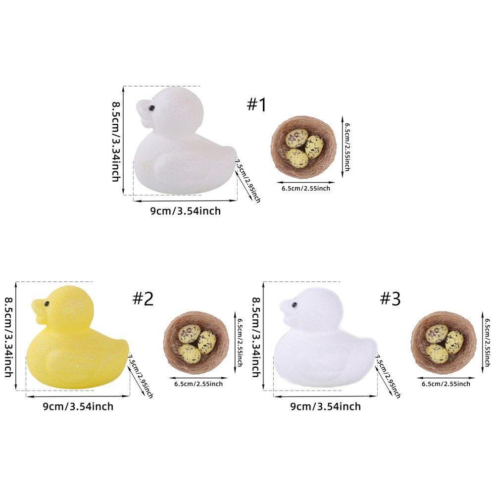 Foam Easter Duck Ornament Set DIY Crafts Simulation Egg Bird Nest Painted Egg Toy Party Favors