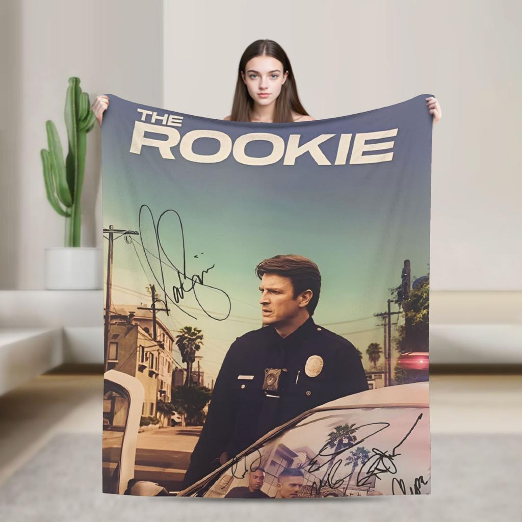 TV seriál The Rookie Flanelové deky Měkká přehozová deka do obývacího pokoje Piknik Grafické přehozy na postel Potah na pohovku