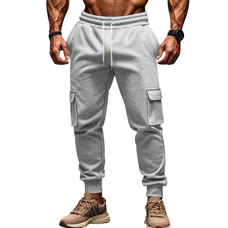 Neue Herbst- und Winter Herren Casual Cargo Hose mit Fleece Mehrfach-Taschen Hose Übergröße Sportliche Freizeit-Hose