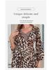 Leopard Print Abaya Dress - Elegant All-Season Middle Eastern Muslim Women's Robe