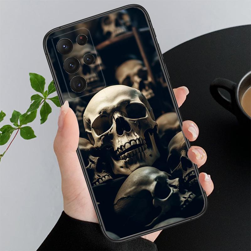 Phone Case For Samsung A55 A16 A56 A36 A35 A15 A53 A54 A33 A34 A25 A05S A52 A52S A14 A26 A71 Skull