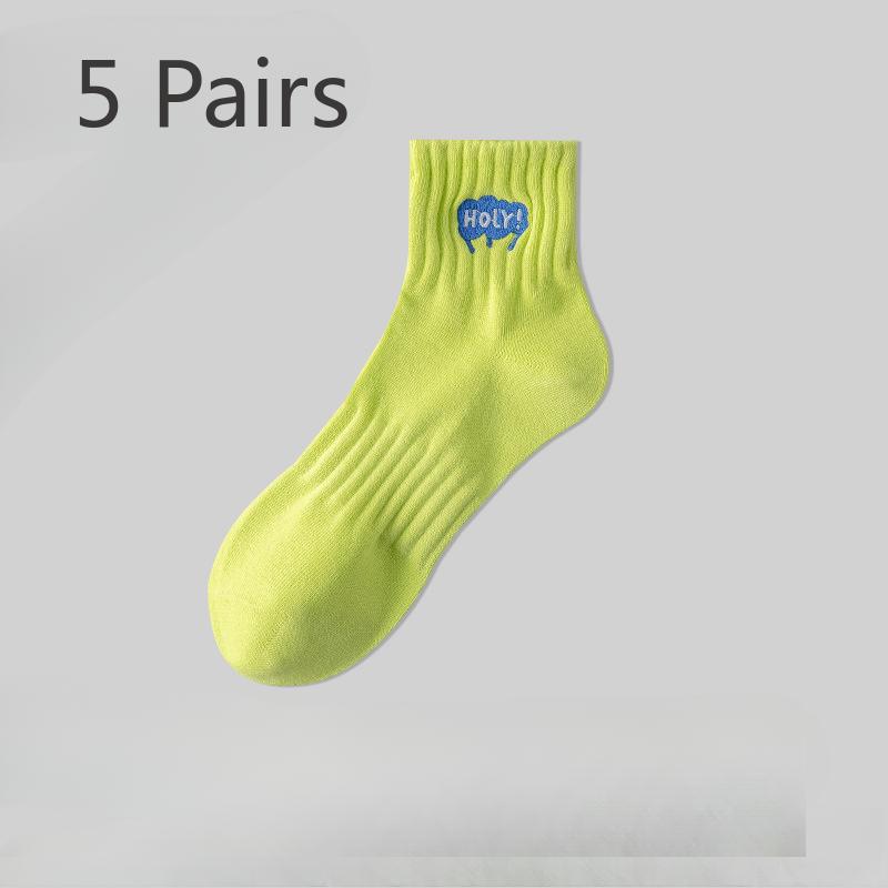 5 Pairs of Spring and Autumn Boys Pure Cotton Deodorant Sports 7a Antibacterial Youth Socks