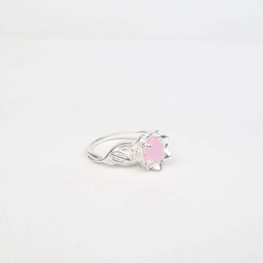 Rose Chalcedony Gemstone 925 Sterling Silver Jewelry Designer Ring Gift For Mom CZR-2-9