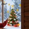 Removable Glass Stickers Christmas Window Cling, Santa Climbing Rope Sticker, Static Cling Pattern PVC Tree Decal for Doors Windows Holiday Home Decor