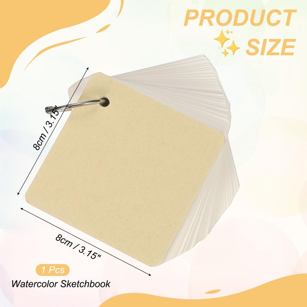 1/2Pcs Loose Leaf Hardcover Pocket Watercolor Sketchbook 230GSM Blank Travel Journal Sketch Book for Writing Drawing Painting