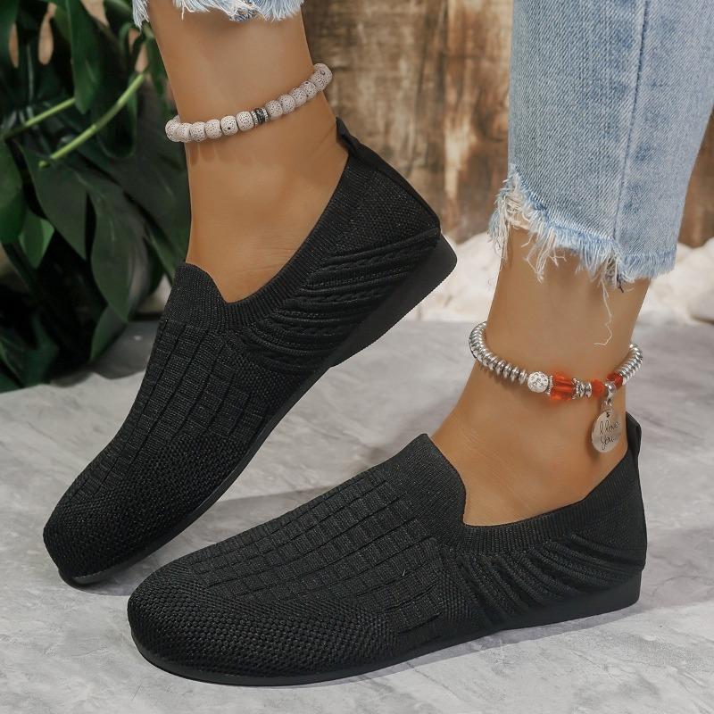

Fashion Women Flats Shoes Mesh Breathable Lightweight Fashion Loafers Spring Autumn Comfortable Casual Sneakers Outdoor Shoes for Women 36 чёрный