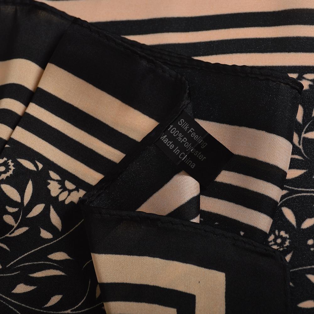 Khaki Grey Silk Shawl Scarf  Female Male Square Scarves Fall Winter Floral Design Neck Head Scarf Summer Beach Shawl