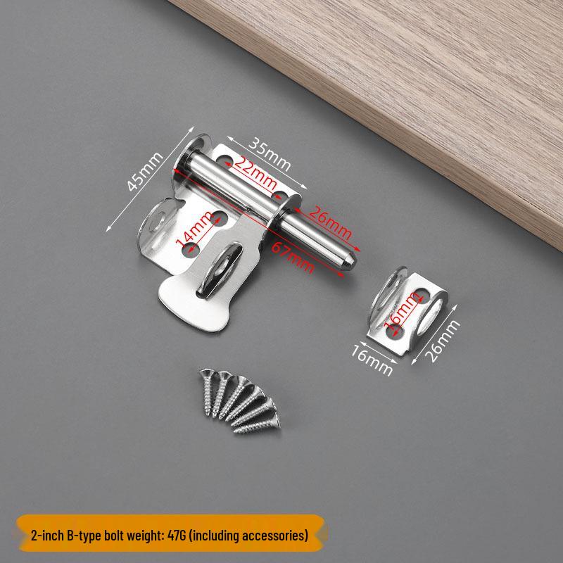 Stainless Steel 304 Pet Cage Two-Way Door Lock Pin with Anti-theft Padlock and Main Door Cow Lock Plate