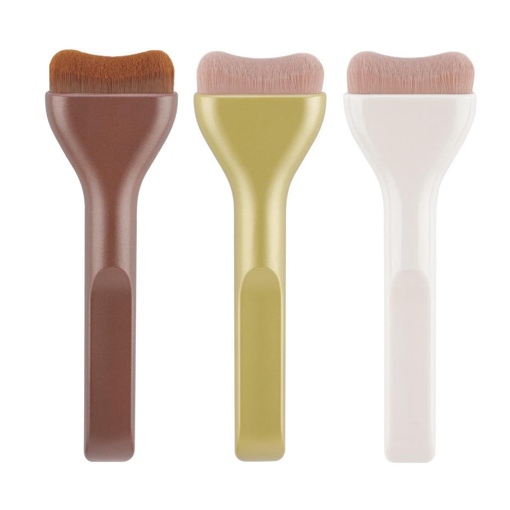 New Long Handle Flat Head Foundation Brush with Widened Fan Surface for Seamless Makeup Application