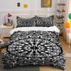 Mandala Flower Black and White Bedding Set Bedding set (1 duvet cover, 2 pillowcases, duvet not included)