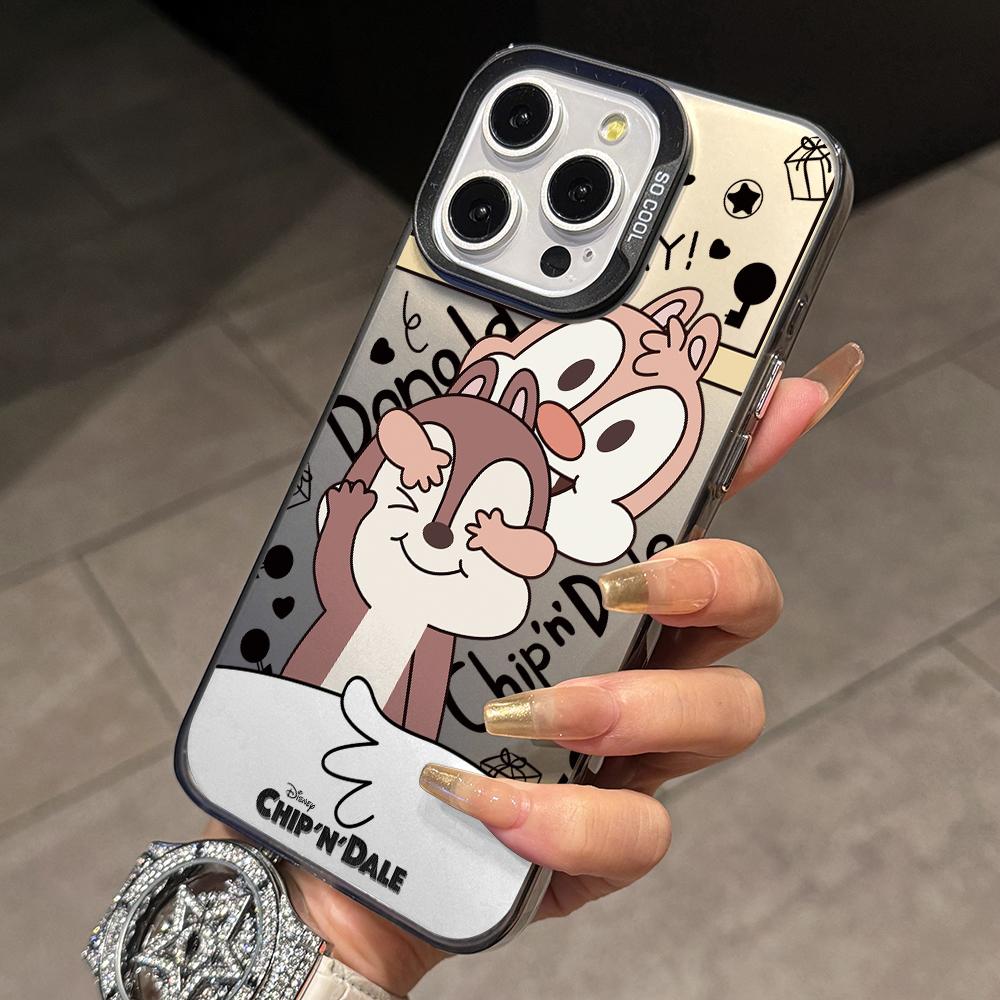 Cartoon Squirrels Chips Dales Phone Case for iPhone 17 Air 16 16e 15 14 Plus 13 12 11 Pro Max X Xs XR 8 Colorful Silver Cover