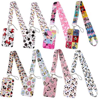 Anime Minnie Mickey Mouse Neck Strap Lanyard for Keys Lanyard Card ID Holder Jewelry Decorations Key Chain for Accessories Gifts