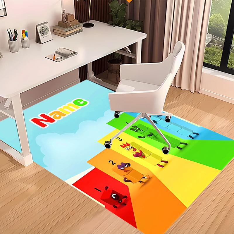Tappeto Personalizzato con Stampa Numberblocks - Morbido, Lavabile, Antiscivolo, per Interni, Soggiorno, Casa e Ufficio, Tappeto Decorativo