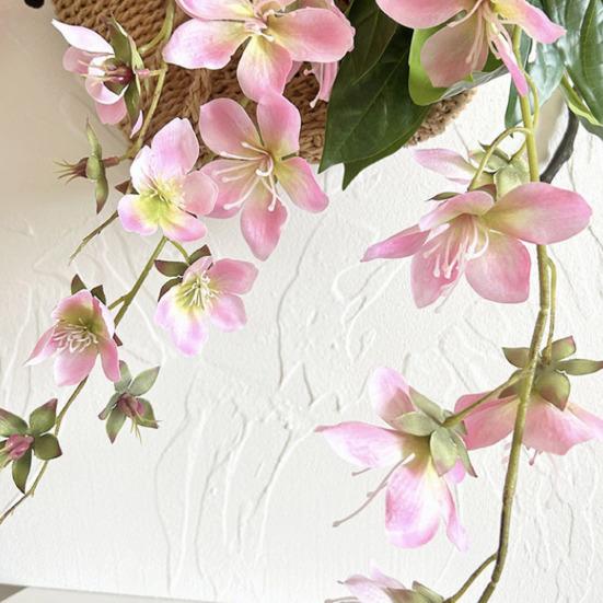 Simulated Green Plants High Simulation Lifelike Texture Faux Flower Bouquet with Realistic Veins Matte Leaves DIY Maintenance-Free Home Decor