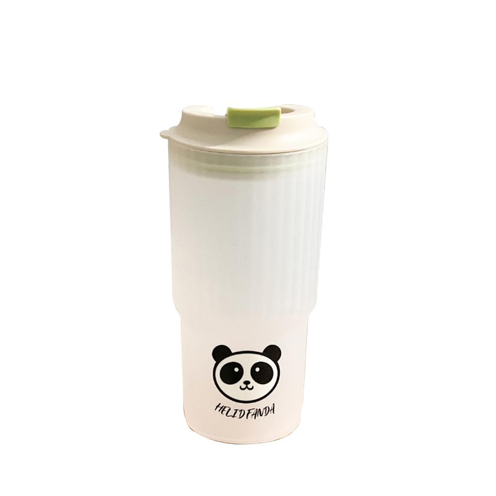 WORTHBUY 650Ml Cute Plastic Milk Coffee Cup With Lid Travel Sport Portable Large Capacity Water Cup Tumbler For Kids Adult