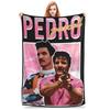 Pedro Pascal Knuffel Deken Jongen Meisje in Roze Flanellen Plaid Voor Woonkamer Super Zacht Aangepaste Kwaliteit Dekbed Cadeau Idee