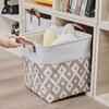 Square Cotton Linen Storage Basket Toys Clothes Blankets Home Organization Foldable Fabric Bin