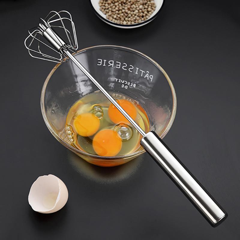 304 din oțel inoxidabil pentru ouă, tel, semiautomat, bătător de ouă, mixer manual de mână, auto-întoarcere, agitator de ouă, accesorii de bucătărie, ustensile pentru ouă