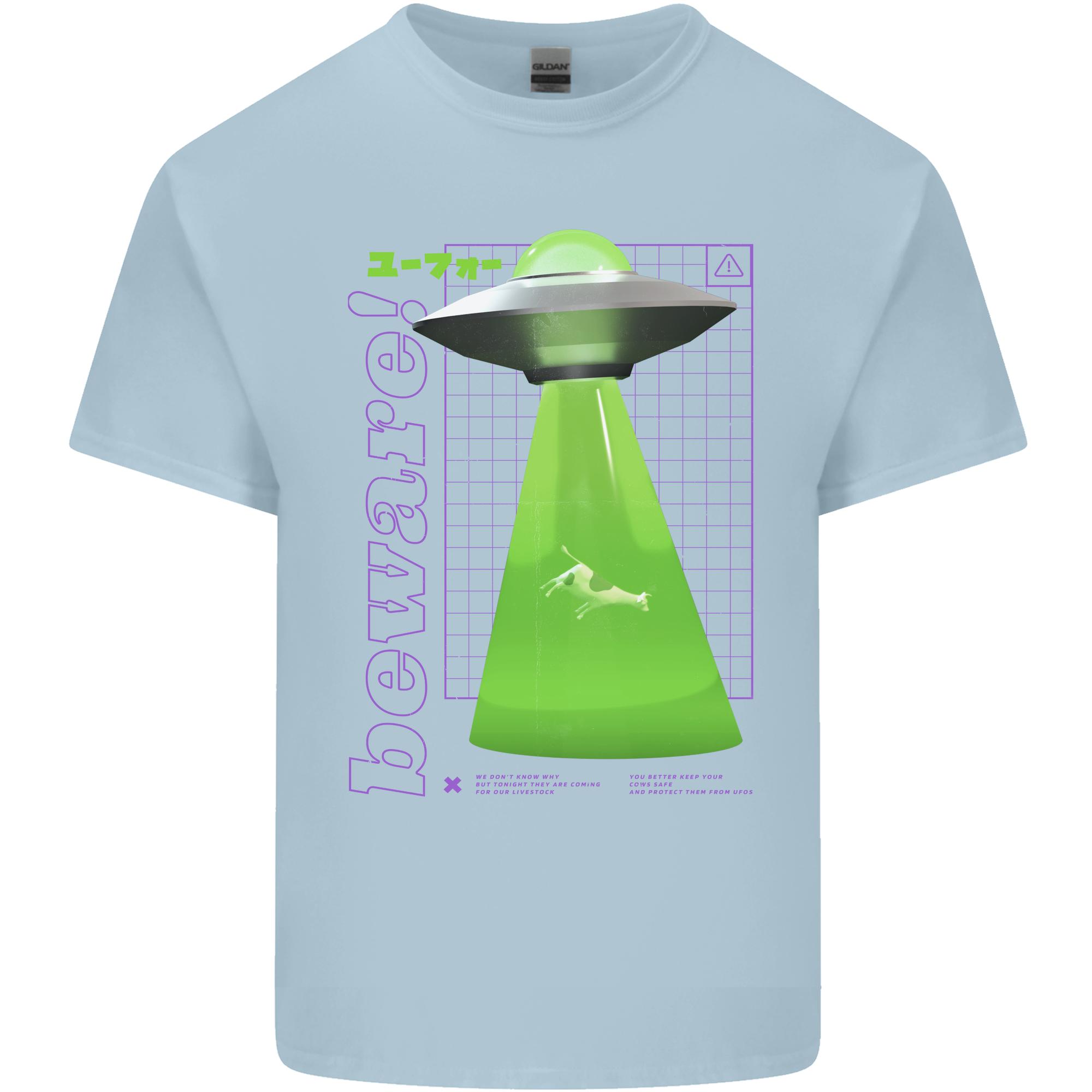 Alien Abducted Cow UFO Farmer Farming Unisexs Light Cotton TShirt S