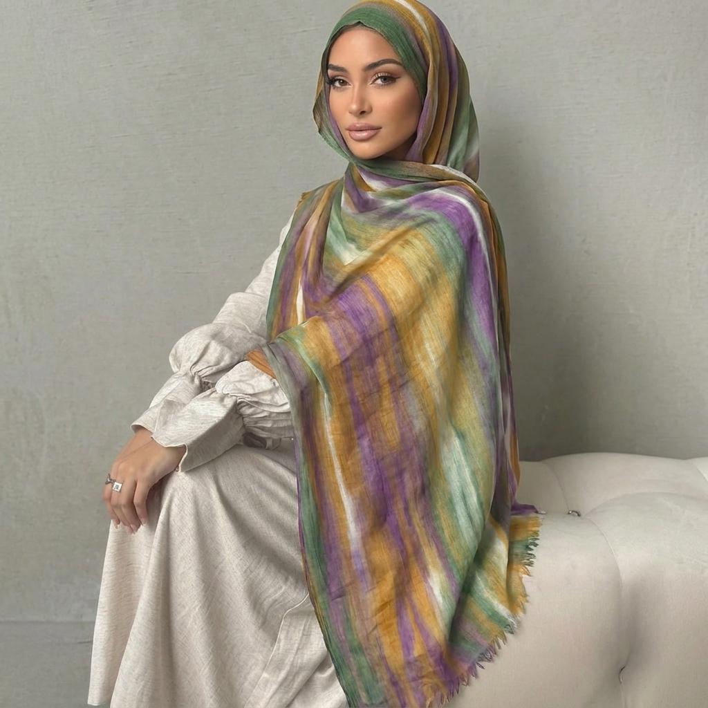 Women Big Size Plain Solid Cotton Rayon Crease Hijab Scarf Lady High Quality Wraps And Shawls Musulman Headband Islamic Turban