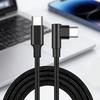 60W USB C Cable Right Angle Design Nylon Braided For Quick Charging Smartphones Tablets Laptops 480Mbps Data Transfer