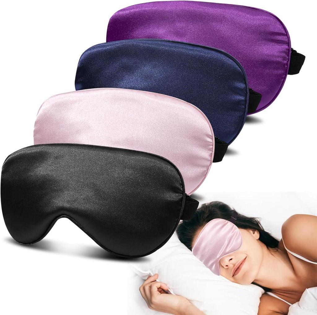 Unisex Soft Breathable Sleep Eye Mask with Adjustable Strap - Blocks Light for Comfort During Travel or Sleep
