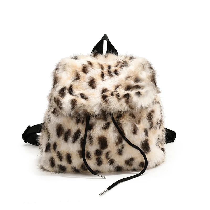 Retro Leopard Print Women's Bag  Simple and Elegant Shoulder Bag  Korean High-end Version  Small Backpack  New Style