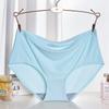 Nylon Seamless Women's Mid-Waist Breathable Panties with Elastic Waistband - Sexy Triangle Design