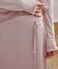 Leondeondada Glossy Satin Long Skirt, Soft Pink