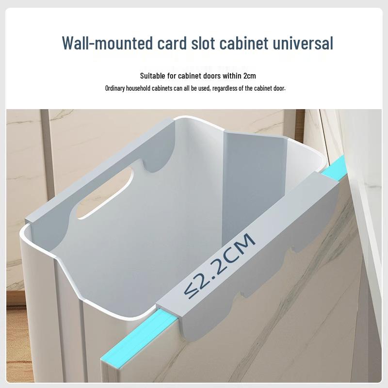 Foldable Hanging Kitchen Trash Bin for Food Waste - Wall or Cabinet Mount