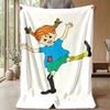 Soft Flannel Blanket Lightweight Cozy Bedroom Living Room CoverPippi Longstocking