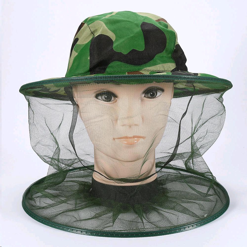 Equipo de Campamento Anti-Midge Mosquito Insecto Sombrero Malla de Malla Cabeza Red Protector de Cara para Viajes al Aire Libre Camping