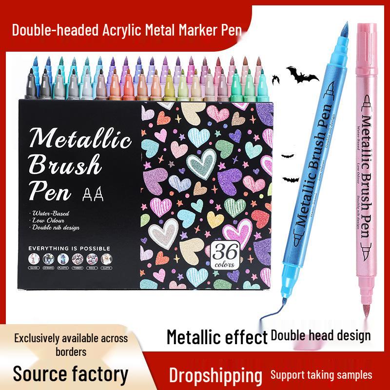 Acrylic Dual-Tip Marker Pens for Students and Kids - Doodling and Painting Set