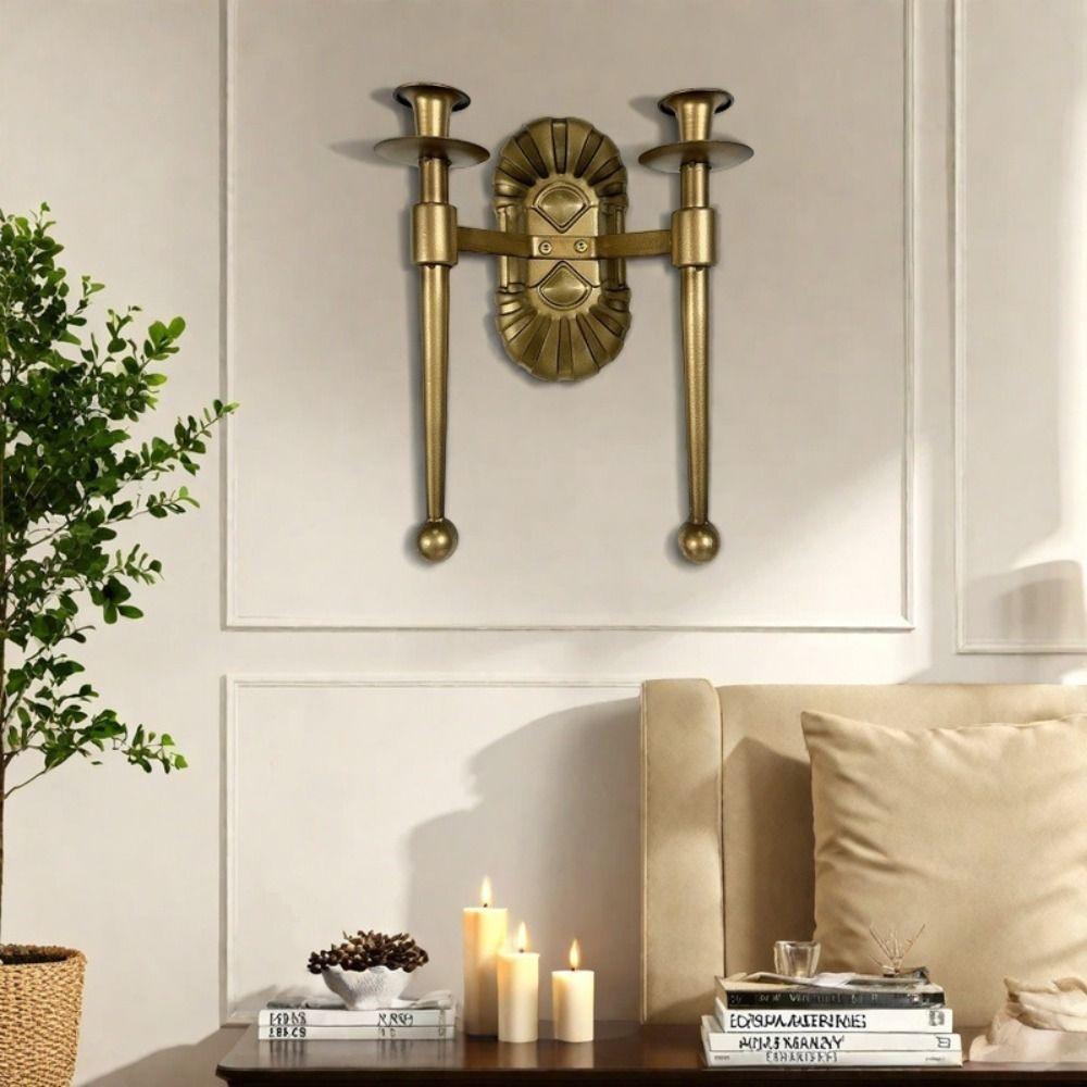 Iron Candle Base European Style Hanging Candlestick Fashion Wall Mounted Candle Holder  Dining Room