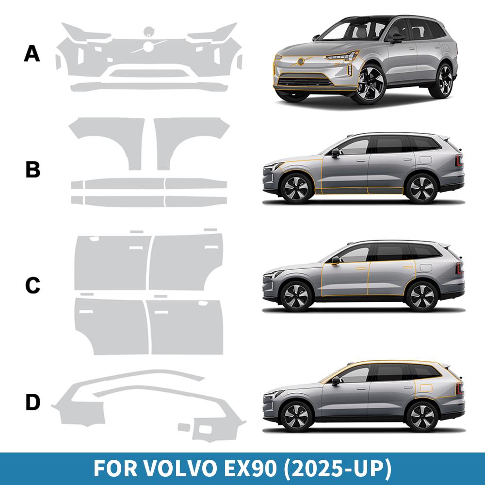 TPU Protective Film for Volvo EX90 2025 Interior Panel Anti-Scratch Repair Sticker