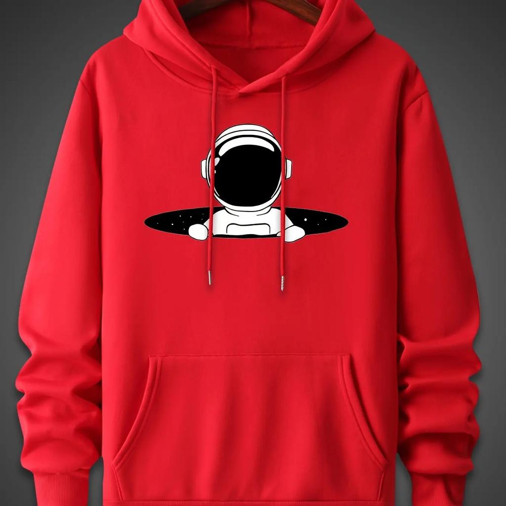 New Autumn And Winter Casual Men's Loose Fleece Warmth Hooded Sweatshirt Casual Multi-purpose 2D Top