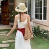 2025 new flower hand-hooked rolled-up foldable straw hat women's Korean style, versatile, small fresh breathable sunshade fisher