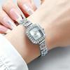 Women's casual fashion diamond studded square women's watch with adjustable bracelet
