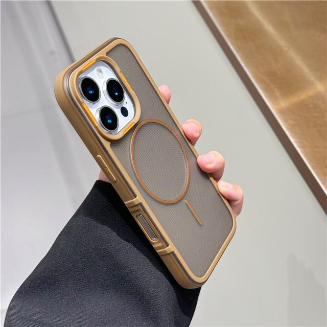 For iPhone Luxury Translucence Color Frame Magsafe Magnetic Phone Case For iPhone 16E 15 14 Plus 13 12 Pro Max Protective Cover