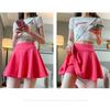 Summer Basic Skirts Women Shorts Mini Elastic Pleated Skirts High Waist Bubble Sun Skirts School Girl Uniform Lined Safety Pants