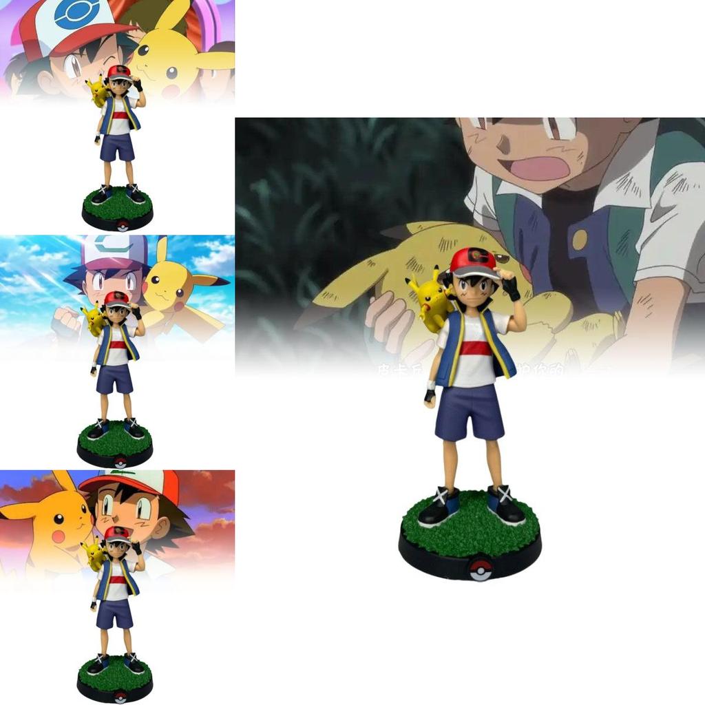 Niedliche Pikachu- und Ash-Figur, Sammlerstück, PVC-Modell, perfekt als Geschenk und Dekoration