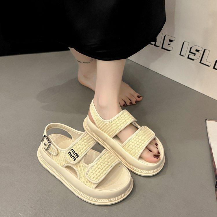 [Armano] Sandals women's 2025 new summer retro versatile small platform casual beach shoes