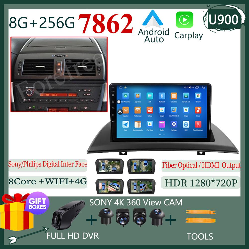WIFI Android 13 For BMW X3 E83 2003 - 2011 Car Radio Video Player CarPlay Android Auto GPS Bluetooth Navigation No 2din DVD QLED