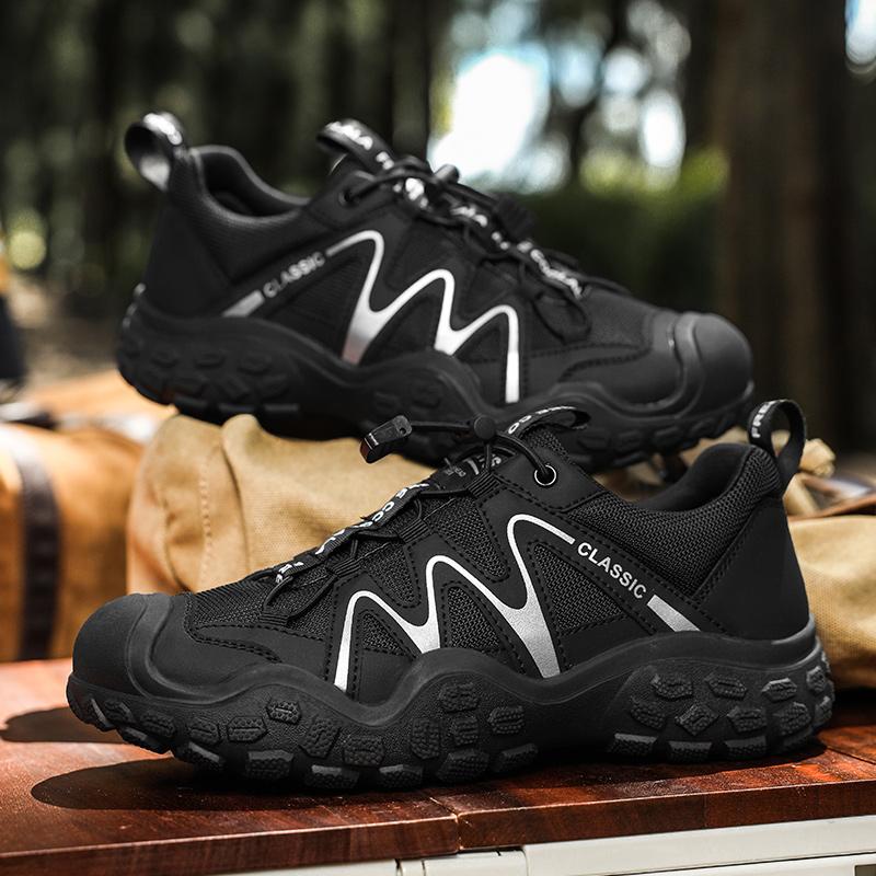 Mens Hiking Shoes Soft Low Cut Non Slip Lightweight Outdoor Travel Camping Leisure Mountain Mesh Breathable Climbing Shoes Man