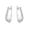 Exquisite Colorful Zircon Hoop Earrings for Women Copper Silver Plated Earrings Jewelry for Wedding Engagement Party